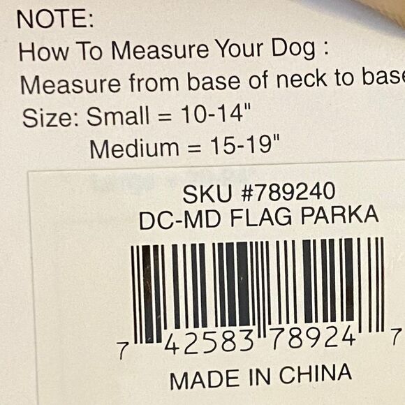 Dickens Closet Patriotic‎ Flag Dog Parka nwt - Picture 4 of 8